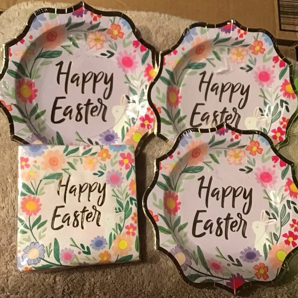 Easter Plates and Napkins Lot